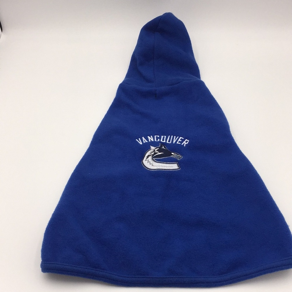 NHL Vancouver Canucks Hockey Dog Pet Fleece Hoodie Sweater Coat Size Large